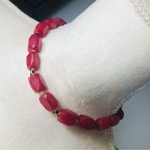 Fire and Ice crackle quartz faceted chunky stone 925 sterling silver necklace